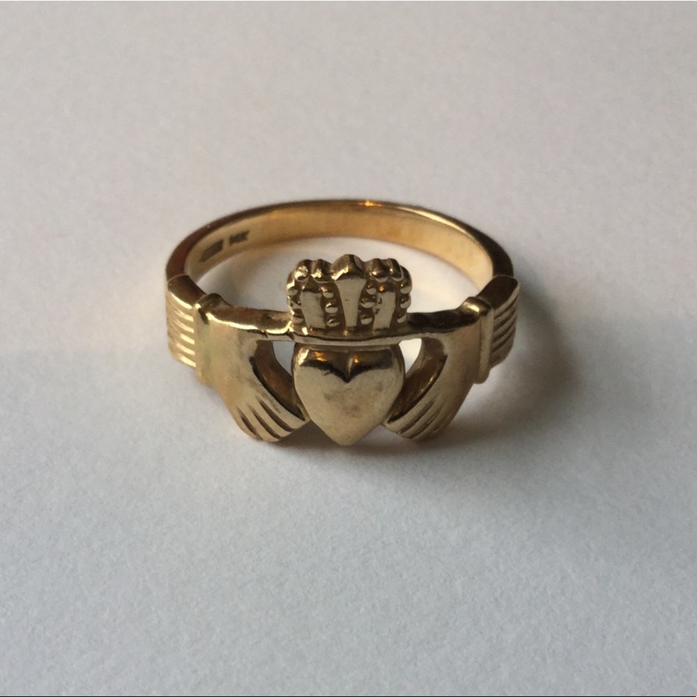 14K GOLD CLADDAGH IRISH RING size 6.5